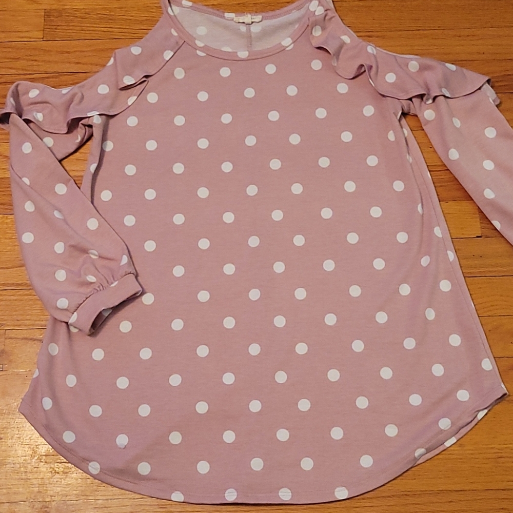 Womens pink cold shoulder top - Picture 1 of 3